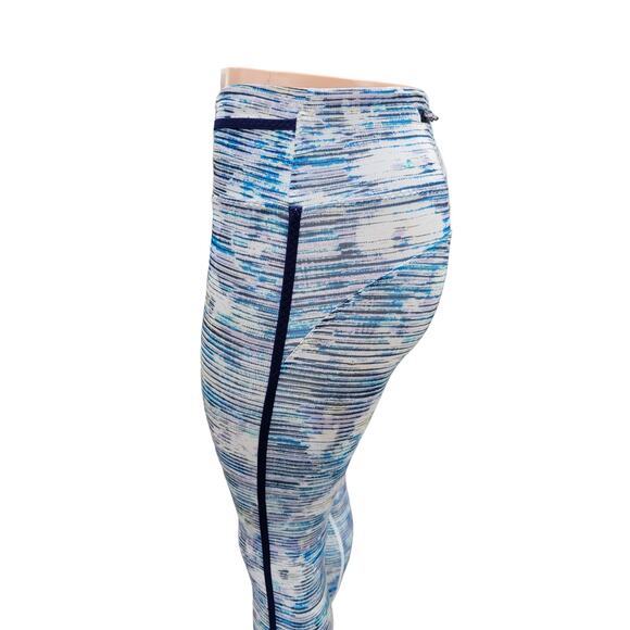 Lululemon Real Quick Tight Blurry Belle Multi Hero Blue Size 4 – Luxtreme Crop - Picture 8 of 16